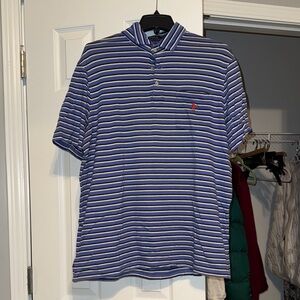 Blue and White Striped Men's Shirt